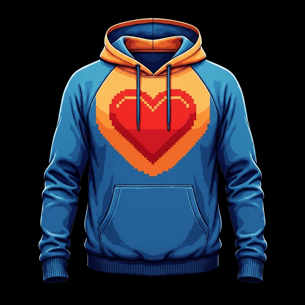 8-Bit-Herz-Hoodie